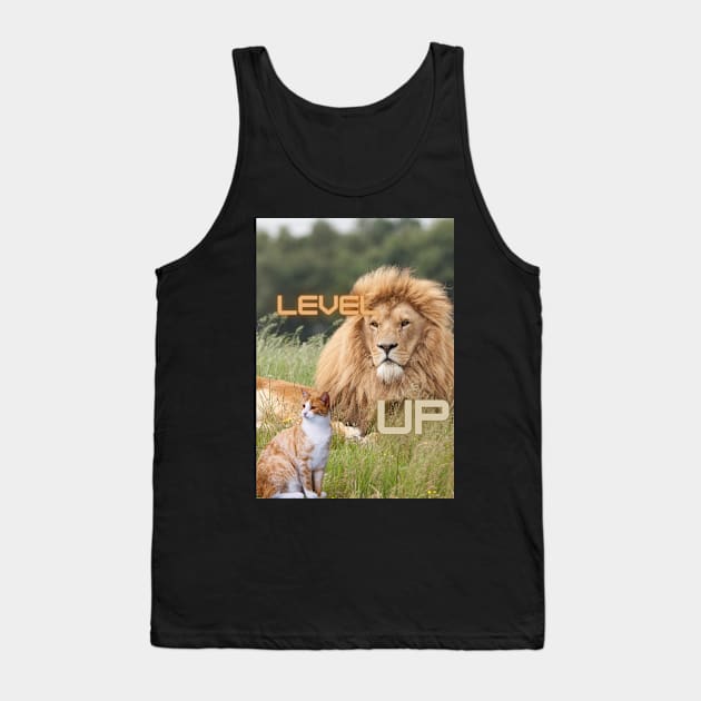 Level up - cat and lion Tank Top by ManifestYDream